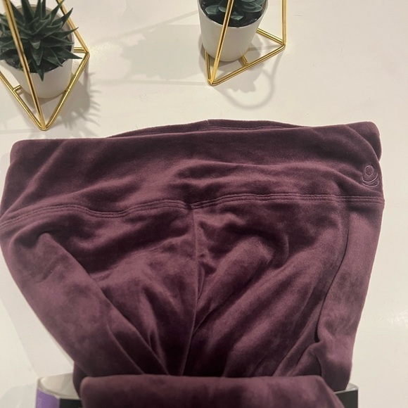Cuddl Duds ribbed Double Plush Velour Legging eggplant XS New - Picture 9 of 9